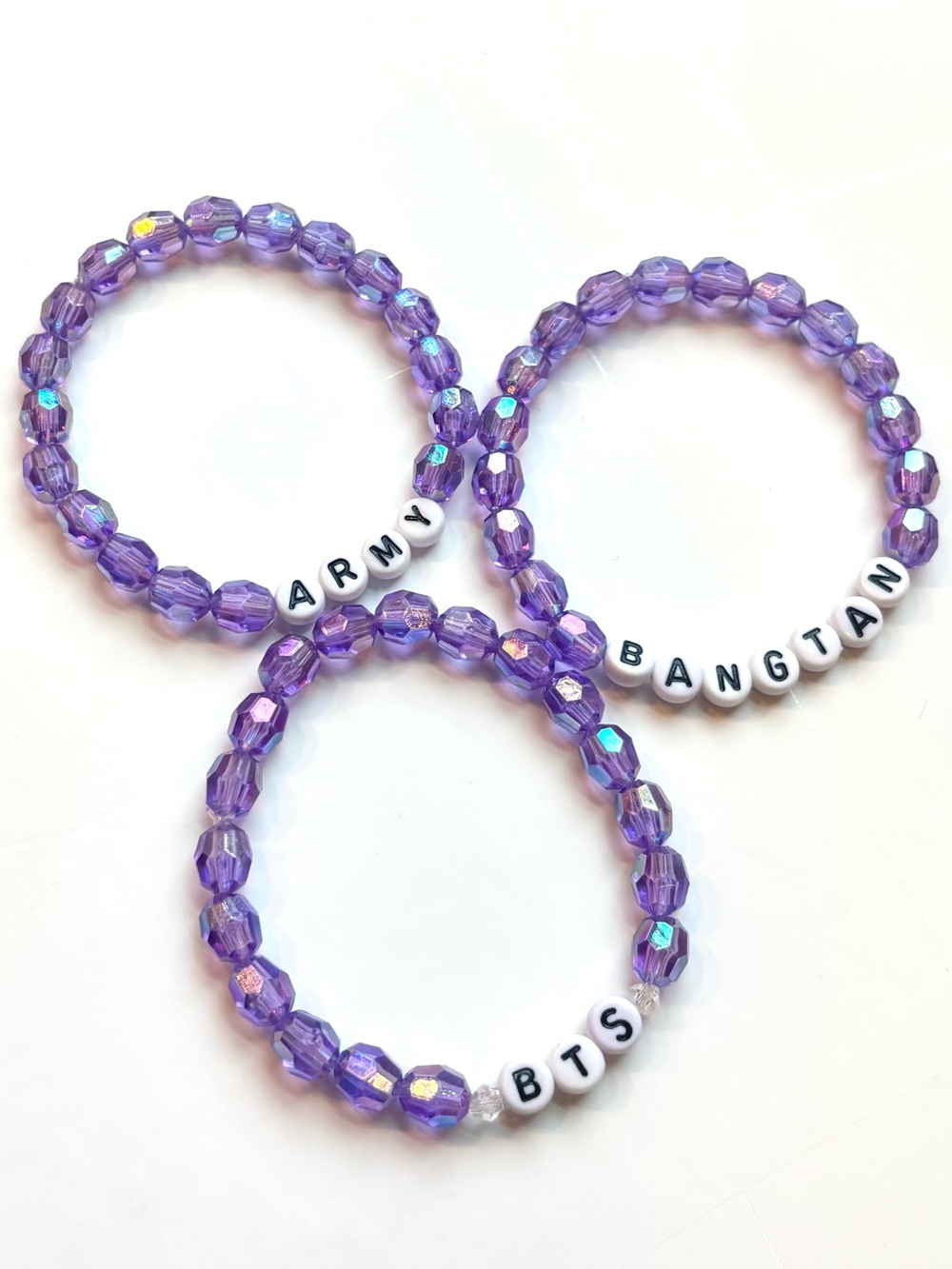 (3pcs) BTS ARMY BANGTAN PURPLE BRACELET BUNDLE